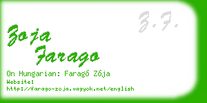 zoja farago business card